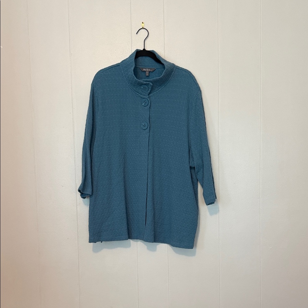 Ulla Popken Blue Button-Up Jacket